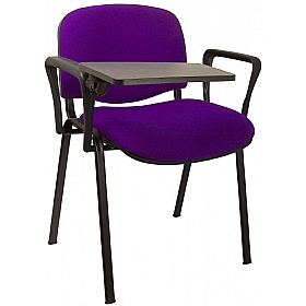 Ecton Black Frame Stacking Conference Chairs with Writing Tablet