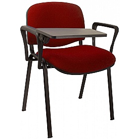 Ecton Black Frame Stacking Conference Chairs with Writing Tablet