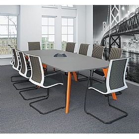 Tract Shades Boat Shaped Breakout and Boardroom Tables - Meeting Room