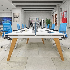 Tract 4 Person Rectangular Back to Back Bench Desks - Office Desks