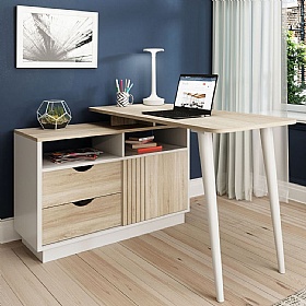 Bridge L-Shaped Home Office Corner Desk - Office Desks
