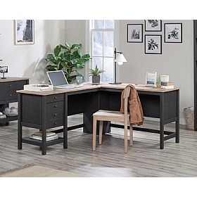 Raven Shaker Style L-Shaped Home Office Corner Desk - Office Desks