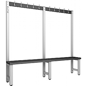 Pure Single Sided Changing and Cloakroom Bench Seats with Hooks - School Furniture