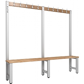 Pure Single Sided Changing and Cloakroom Bench Seats with Hooks - School Furniture