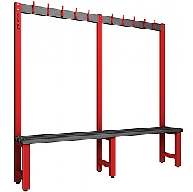 Pure Single Sided Changing and Cloakroom Bench Seats with Hooks - School Furniture