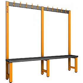 Pure Single Sided Changing and Cloakroom Bench Seats with Hooks - School Furniture