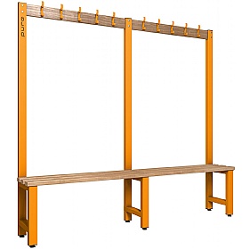 Pure Single Sided Changing and Cloakroom Bench Seats with Hooks - School Furniture