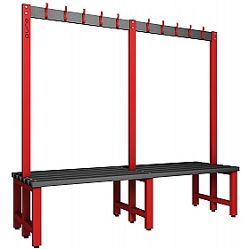 Pure Double Sided Changing and Cloakroom Bench Seats with Hooks - School Furniture