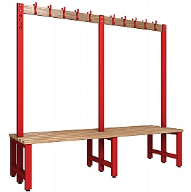 Pure Double Sided Changing and Cloakroom Bench Seats with Hooks - School Furniture