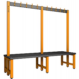 Pure Double Sided Changing and Cloakroom Bench Seats with Hooks - School Furniture