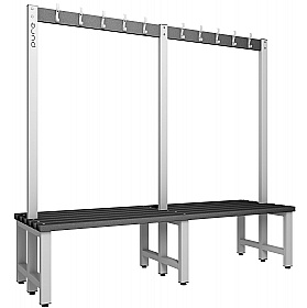 Pure Double Sided Changing and Cloakroom Bench Seats with Hooks - School Furniture