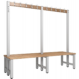 Pure Double Sided Changing and Cloakroom Bench Seats with Hooks - School Furniture