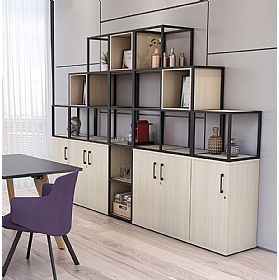 Matrix Storage Single Door Cupboard with Column Frame - Office Storage