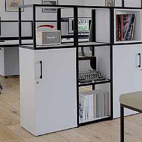 Matrix Storage Single Door Cupboard with Column Frame