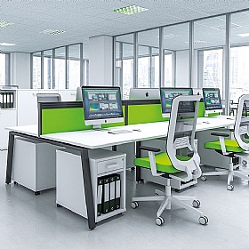 Apex 4 Person A-Frame Rectangular Back to Back Bench Desks - Office Desks