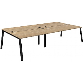 Apex 4 Person A-Frame Rectangular Back to Back Bench Desks - Office Desks