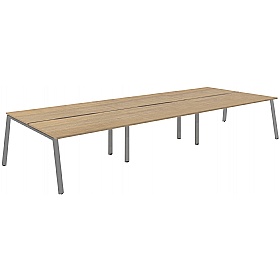Apex 6 Person A-Frame Rectangular Back to Back Bench Desks - Office Desks