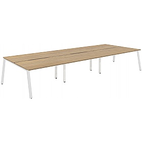 Apex 6 Person A-Frame Rectangular Back to Back Bench Desks - Office Desks