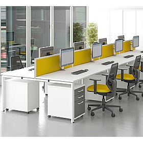 Zoned Rectangular Back to Back Bench Desk Partition Screens
