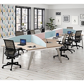 Zoned Arc Back to Back Bench Desk Partition Screens