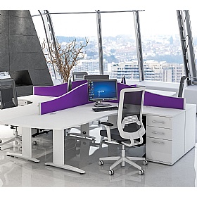 Zoned Wave Back to Back Bench Desk Partition Screens