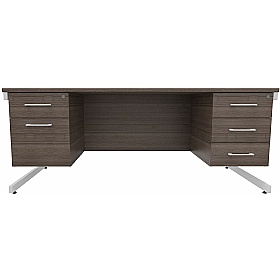 Cogent Rectangular Office Desks with Double Fixed