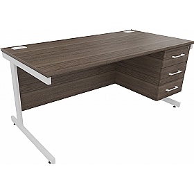 Cogent Rectangular Office Desks with Single Fixed