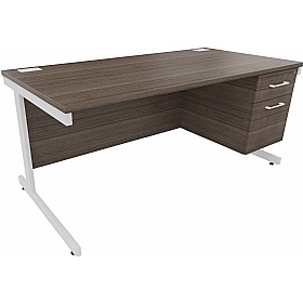 Cogent Rectangular Office Desks with Single Fixed Drawers