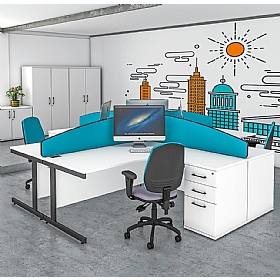 Cogent D End Ergonomic Radial Office Desks
