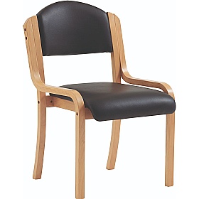 Tahara Wooden Frame Vinyl Stacking Chairs