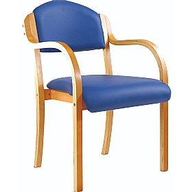 Tahara Wooden Frame Vinyl Stacking Armchairs - Office Chairs