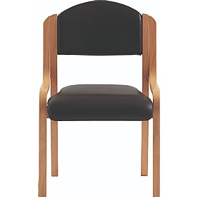 Tahara Wooden Frame Vinyl Stacking Chairs - Office Chairs