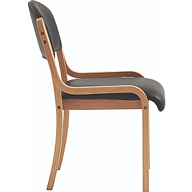 Tahara Wooden Frame Vinyl Stacking Chairs - Office Chairs