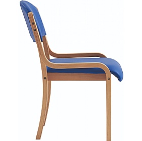 Tahara Wooden Frame Vinyl Stacking Chairs - Office Chairs