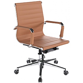 Aura Contemporary Medium Back Bonded Leather Executive Office Chairs - Office Chairs