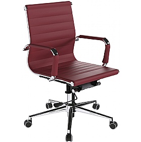 Aura Contemporary Medium Back Bonded Leather Executive Office Chairs - Office Chairs