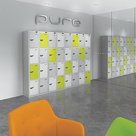 Pure Antibacterial Lockers with Hasp and Staple Lock - Office Storage