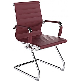 Aura Contemporary Medium Back Bonded Leather Visitor Chairs - Office Chairs