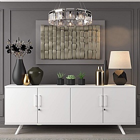 Flare 4 Door Credenza Office Storage Unit - Office Storage