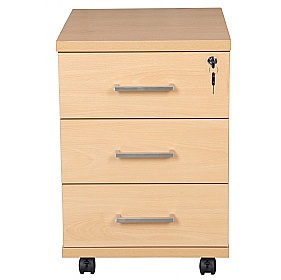 Horizon Under Desk Mobile Office Drawer Pedestals Beech