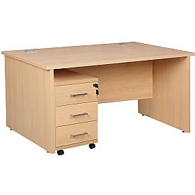 Horizon Panel End Rectangular Office Desks With Mobile Pedestal