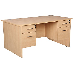 Horizon Panel End Rectangular Office Desks With Double Fixed Pedestals