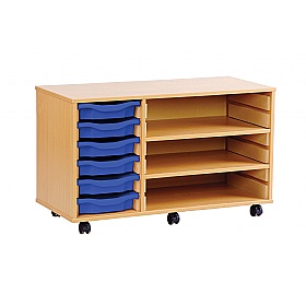 Classic 6 Shallow Tray Storage with 2 Adjustable Shelves
