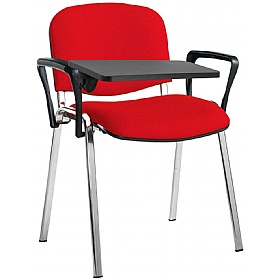 Ecton Chrome Frame Stacking Conference Chairs with Writing Tablet