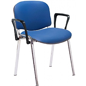 Ecton Chrome Frame Vinyl Stacking Conference Chairs with Arms