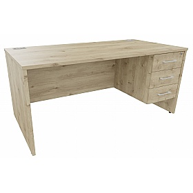 Forme Rectangular Office Desks with Single Fixed Drawers