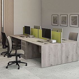 Forme Rectangular Office Desks with Single Fixed Drawers