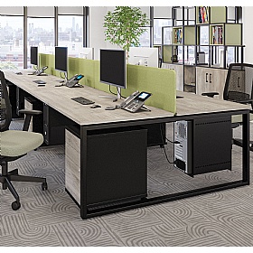 Apex 4 Person Hoop Leg Rectangular Back to Back Bench Desks - Office Desks
