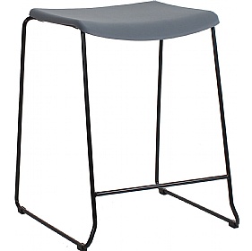 Edge Meeting and Breakout Stools Black Frame Slate Seat