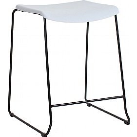 Edge Meeting and Breakout Stools Black Frame White Seat